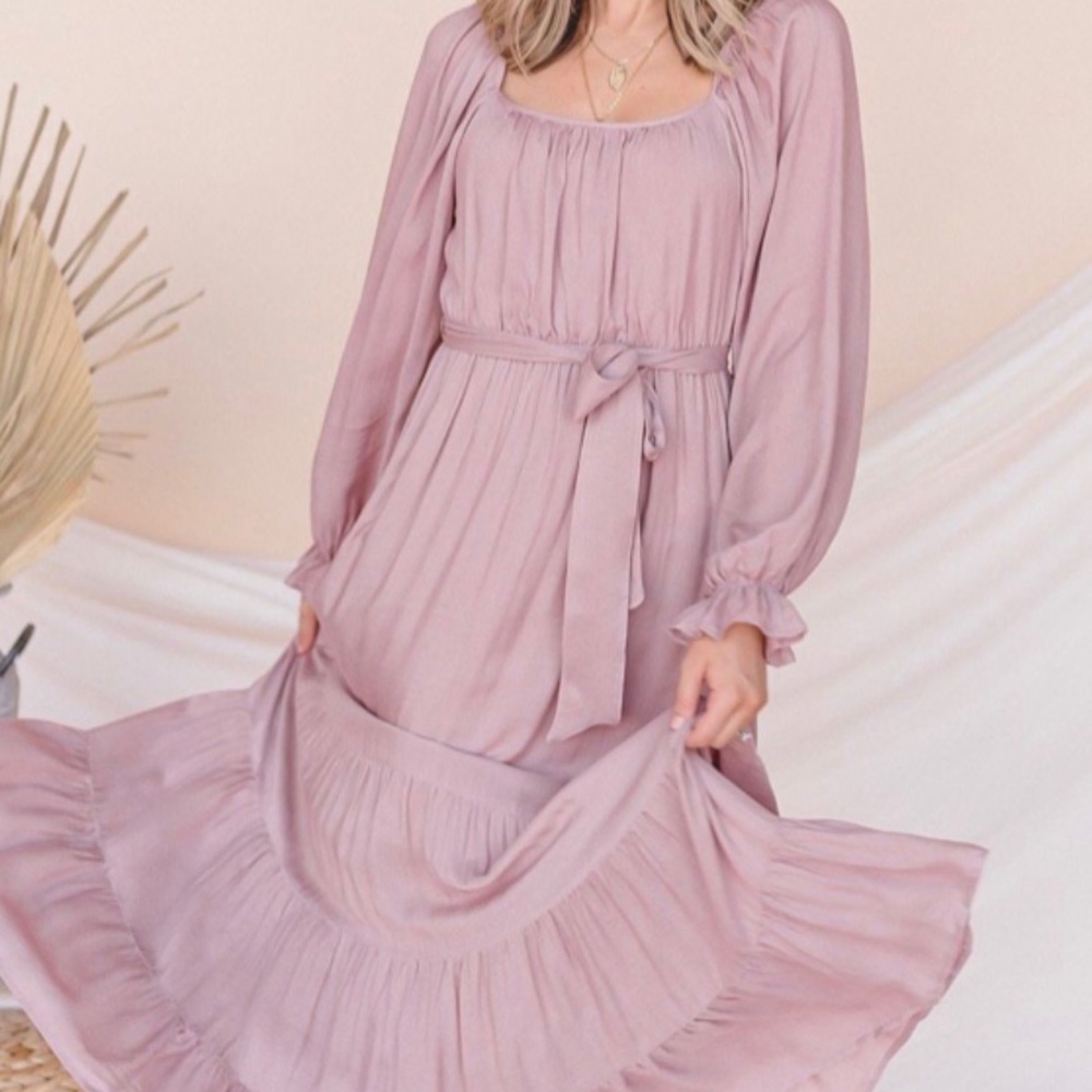 Dusty Mauve Midi Dress Size M